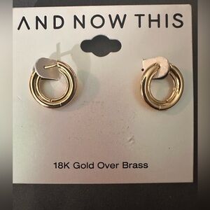 NWT And Now This Highly Polished Small Hoop Earrings, 0.78" - Gold Plated